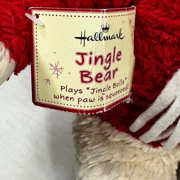 Hallmark Jingle Bear 14 Inch Christmas Teddy Bear Plays Jingle Bells New - Picture 6 of 13